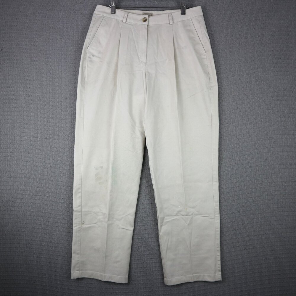 L.L. Bean Womens Cotton Slacks Distressed stained Size 12 Red